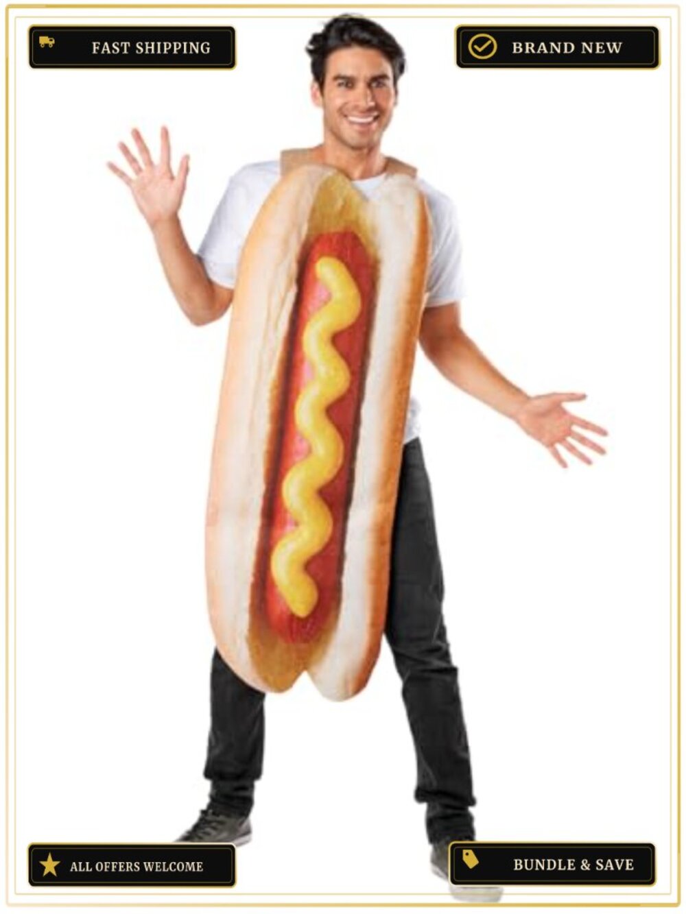 Adult Hot Dog Costume One Size 100% Polyester Halloween Cosplay